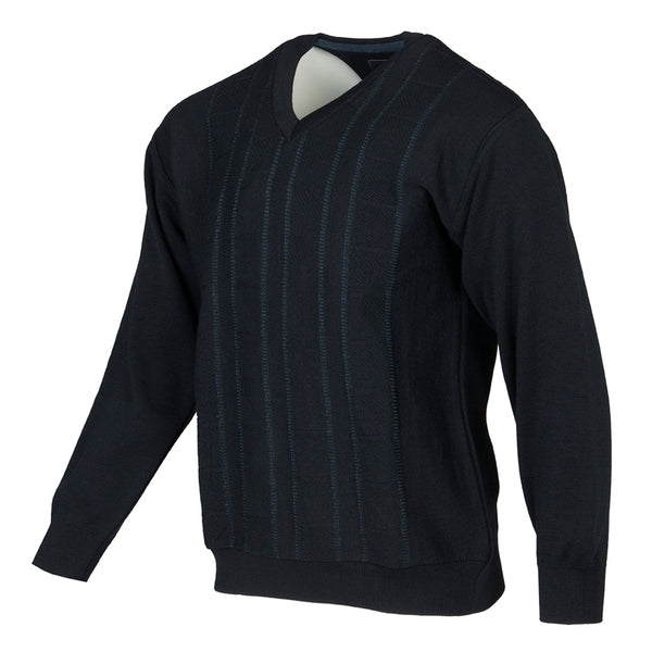 Cabano Deer Park V-Neck Jumper 3237 N R Navy