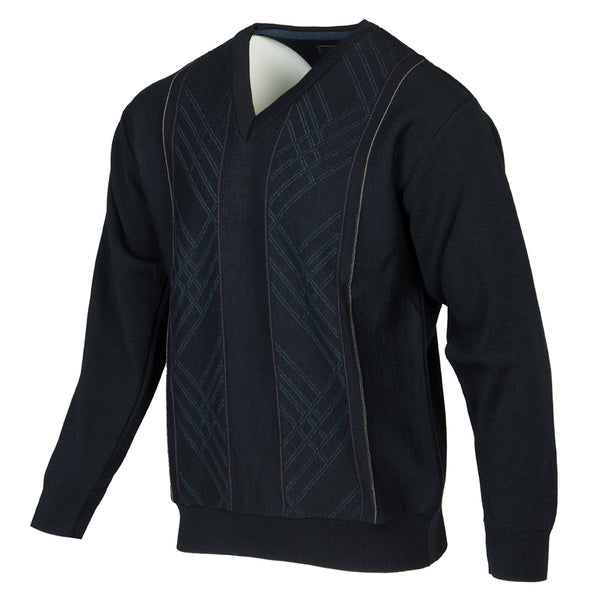 Cabano Deer Park V-Neck Jumper 3239 N K Navy