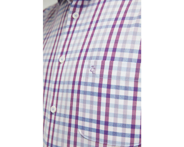 Cabano Double Two Check Shirt 1026 R Purple