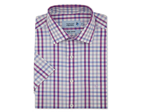 Cabano Double Two Check Shirt 1026 R Purple