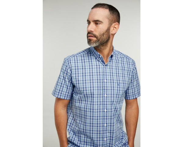 cabano Double Two Check Shirt 1027 R Light Blue