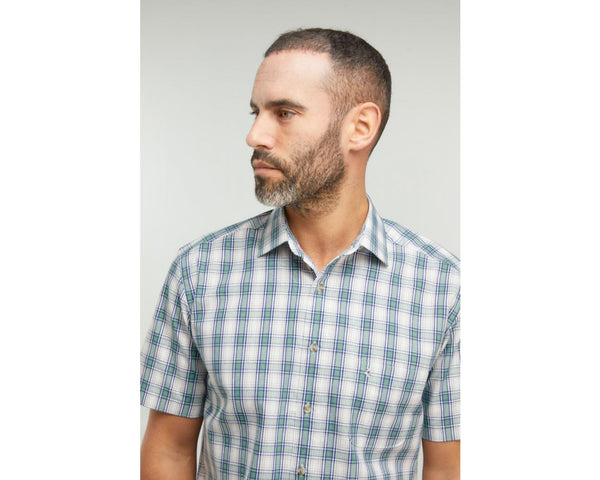 Cabano Double Two Check Shirt 1028 R Light Green