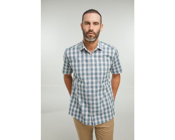 cabano Double Two Check Shirt 1028 R Light Green