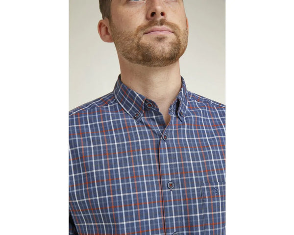 Cabano Double Two Check Shirt 1165 K Mid Blue