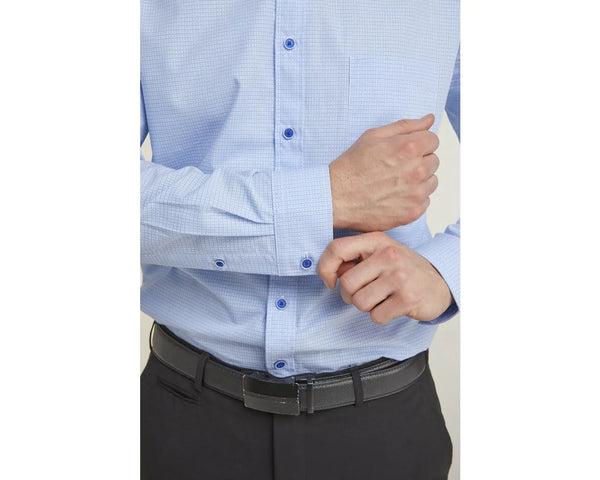 Cabano Double Two Dobby Weave Shirt 4215 R Blue