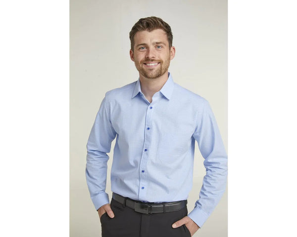 cabano Double Two Dobby Weave Shirt 4215 R Blue