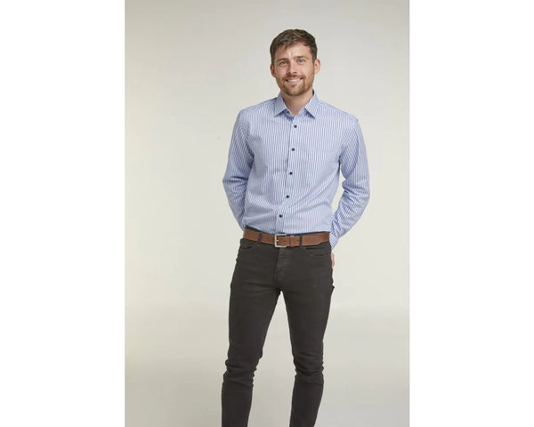 Cabano Double Two Striped Shirt 4214 R Blue