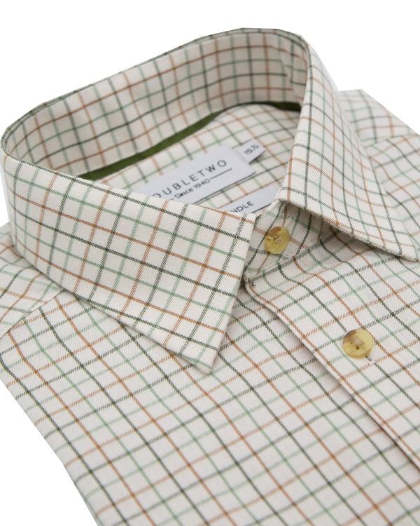 Cabano Double Two Tattersall Shirt 4030 K Green