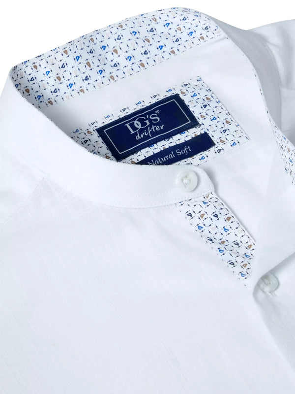 Cabano Drifter Grandfather Shirt Aldo W K White