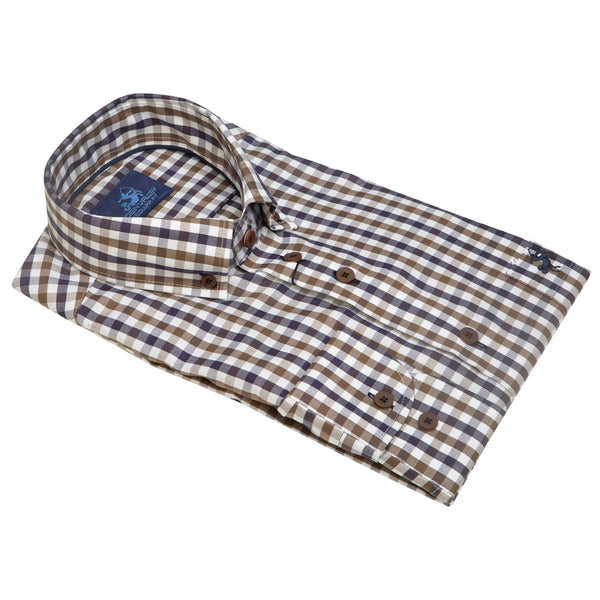 cabano Eden Valley Check Shirt 514842 M K Brown