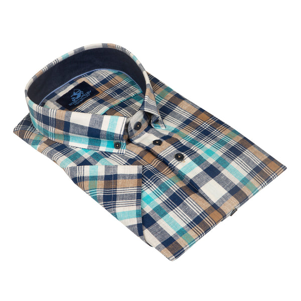 cabano Eden Valley Check Shirt 6007 T R Turquoise
