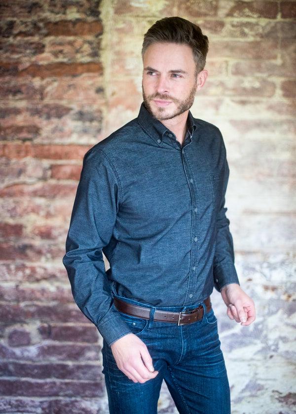 Cabano GCM Plain Casual Shirt K Navy