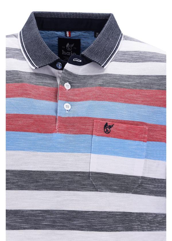 Cabano Hajo Striped Pique Polo 27321 K Navy