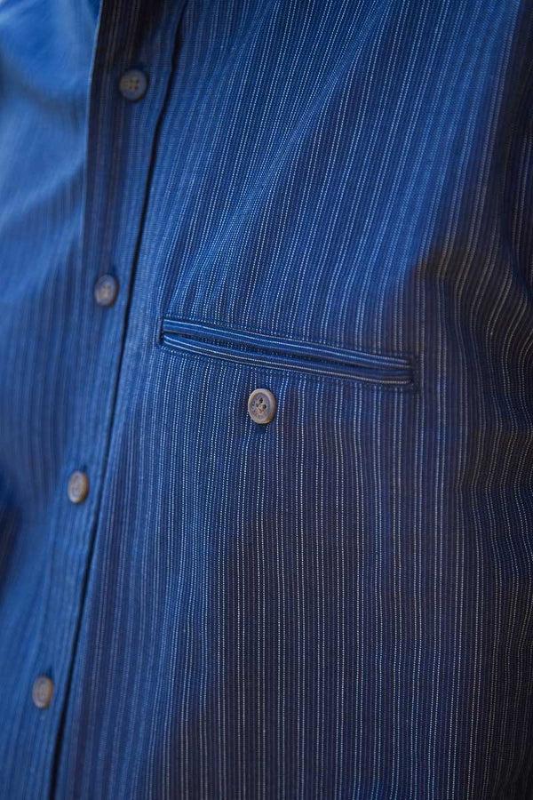 Cabano Lee Valley Grandad Shirt Fl18 K Navy