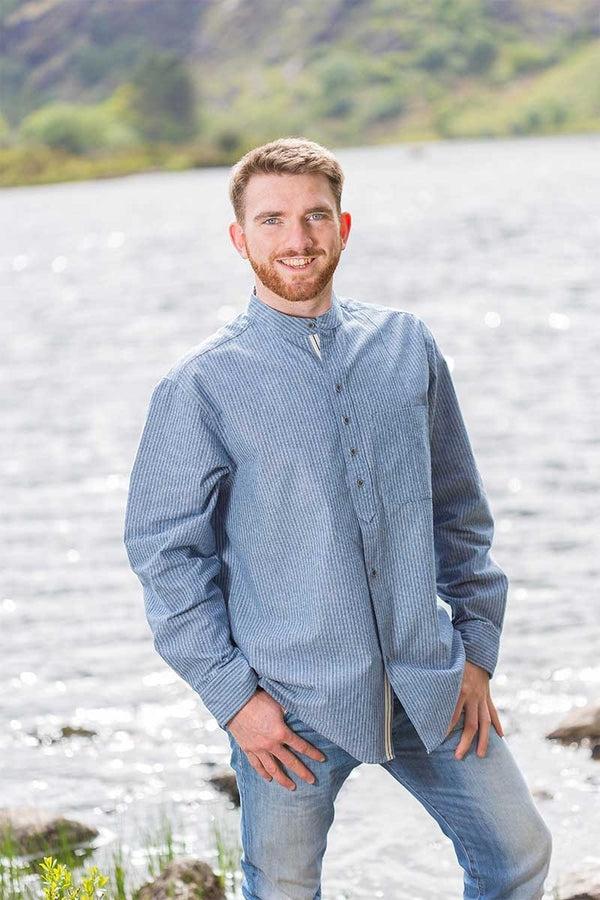 cabano Lee Valley Grandad Shirt Vr25 R Blue