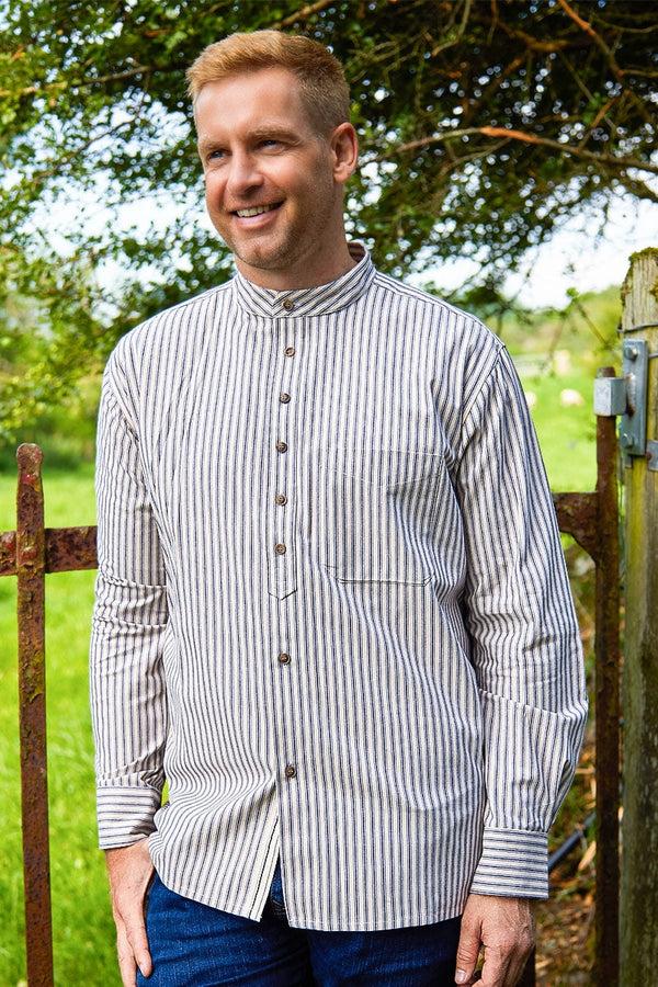 cabano Lee Valley Grandad Shirt Vr26 R Navy