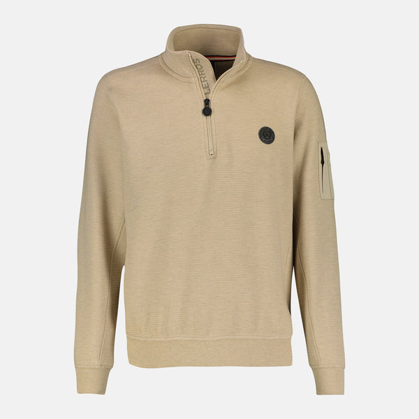 Cabano Lerros 1/4 Zip Troyer Polo Ls 4436 K Beige