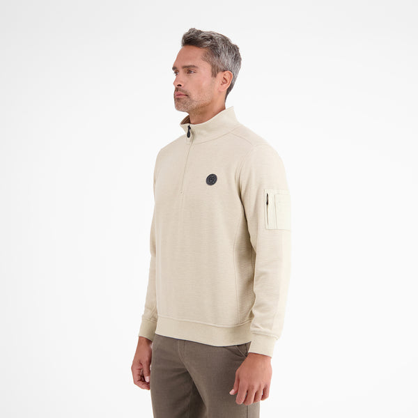 Cabano Lerros 1/4 Zip Troyer Polo Ls 4436 R Beige