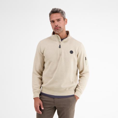 cabano Lerros 1/4 Zip Troyer Polo Ls 4436 R Beige
