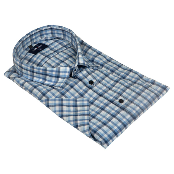 cabano Marvelis Check Shirt 6024 Mb K Mid Blue