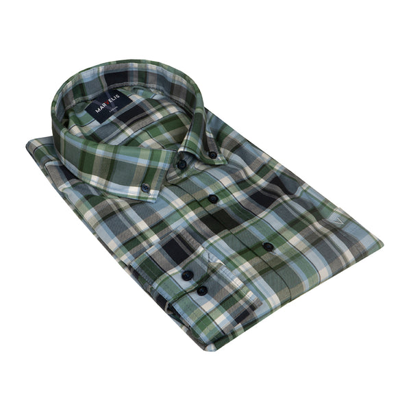 cabano Marvelis Check Shirt Ls6024 G K Green
