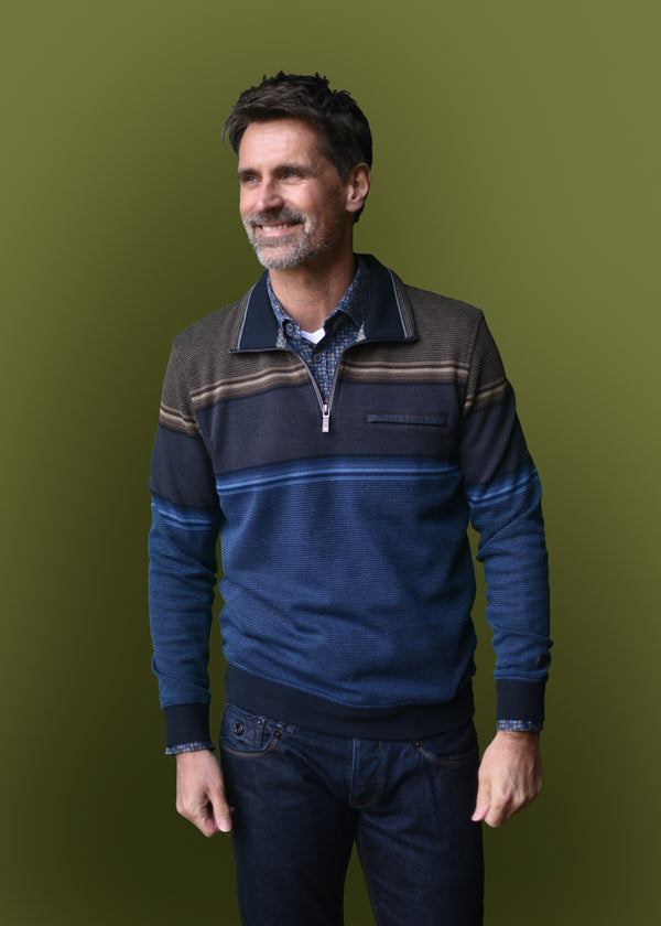 Cabano Meantime 1/4 Zip Ls Polo 25269 K Brown