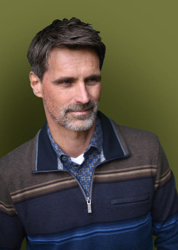 Cabano Meantime 1/4 Zip Ls Polo 25269 K Brown