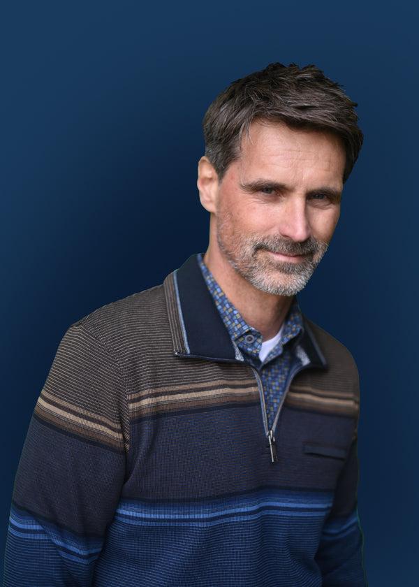 cabano Meantime 1/4 Zip Ls Polo 25269 K Brown