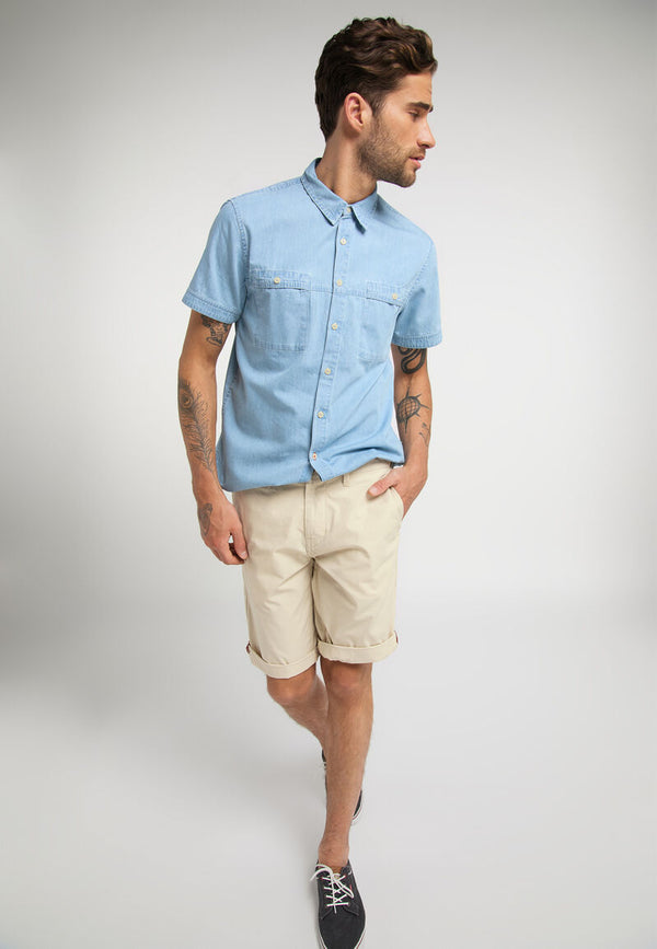 Cabano Mustang Casual Denim Shirt R Light Blue