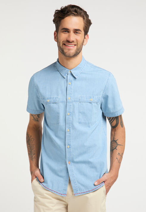 cabano Mustang Casual Denim Shirt R Light Blue