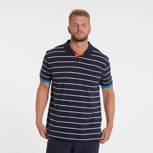 Cabano North 56.4 Striped Pique Polo 41118T K Navy