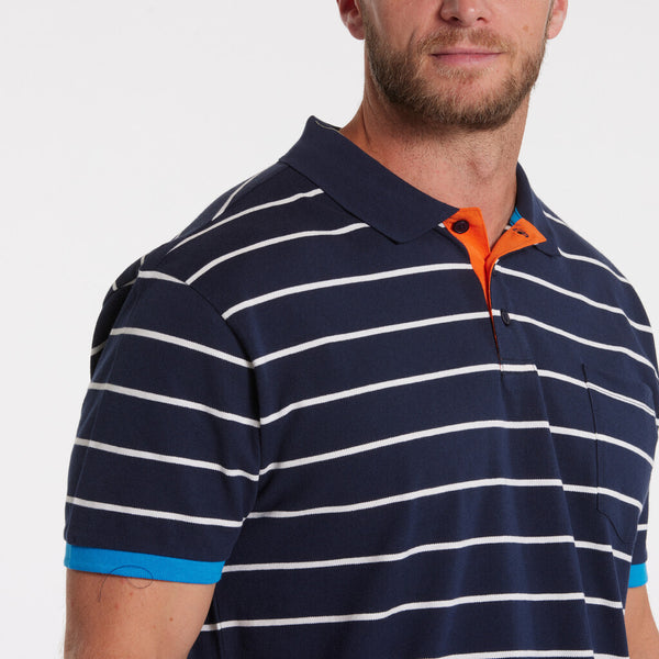 Cabano North 56.4 Striped Pique Polo 41118T K Navy