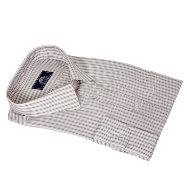 cabano Rael Brook Striped Shirt K Brown