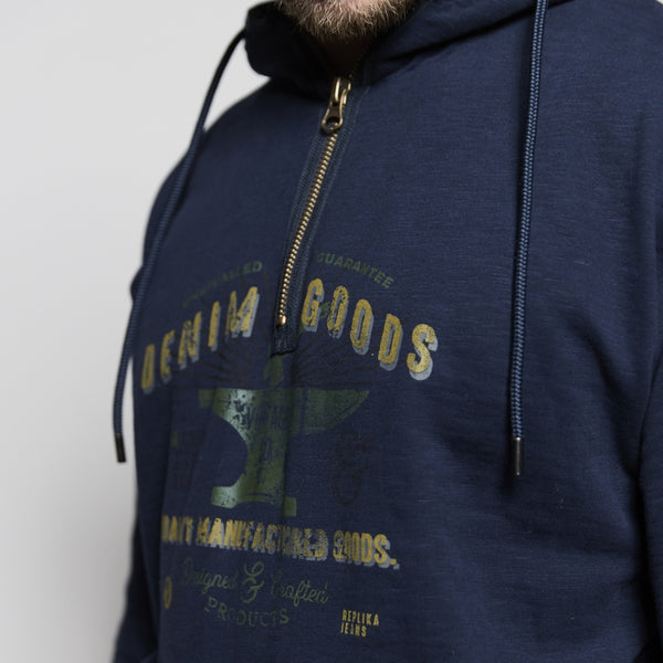 Cabano Replika Denim Goods Hoody 13331B K Navy