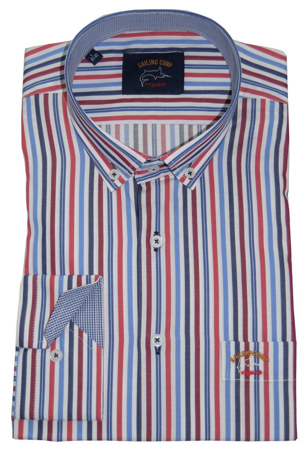 cabano Sailing Company Striped Shirt 8085 R Red