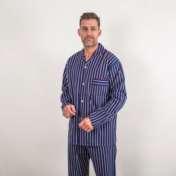 Cabano Somax Seville Cotton Striped Pyjamas K Navy