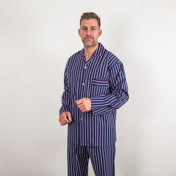 cabano Somax Seville Cotton Striped Pyjamas K Navy