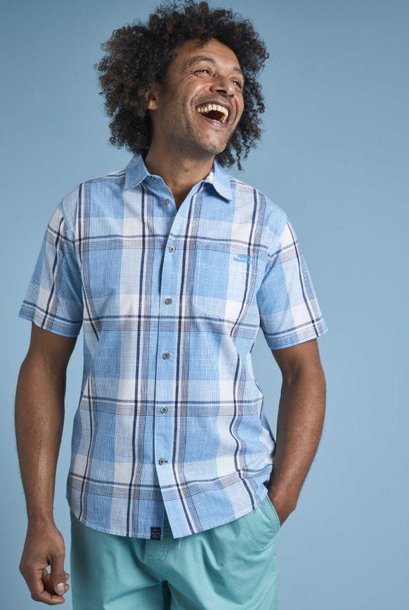 cabano Weird Fish Avalon Check Shirt R Turquoise