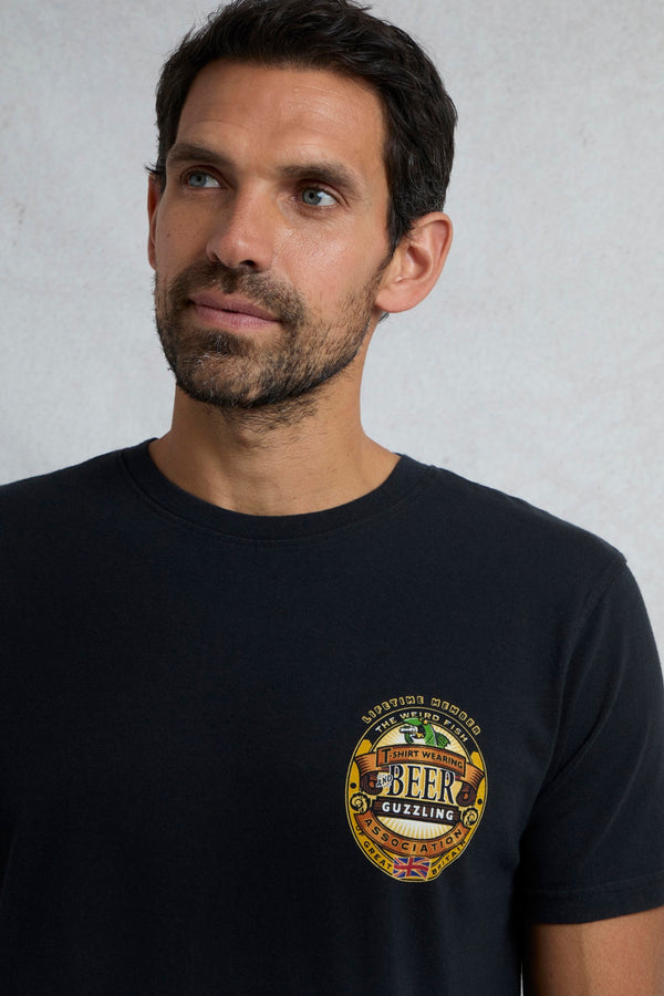 Cabano Weird Fish Beerguzzling T-Shirt Bk K Black