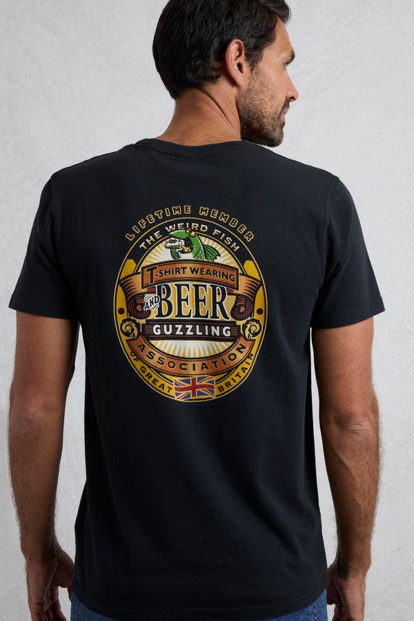 Cabano Weird Fish Beerguzzling T-Shirt Bk K Black