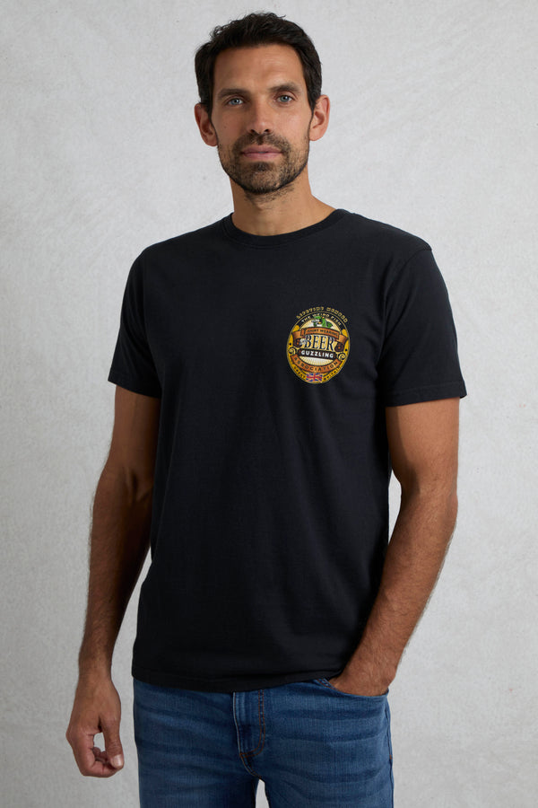 cabano Weird Fish Beerguzzling T-Shirt Bk K Black