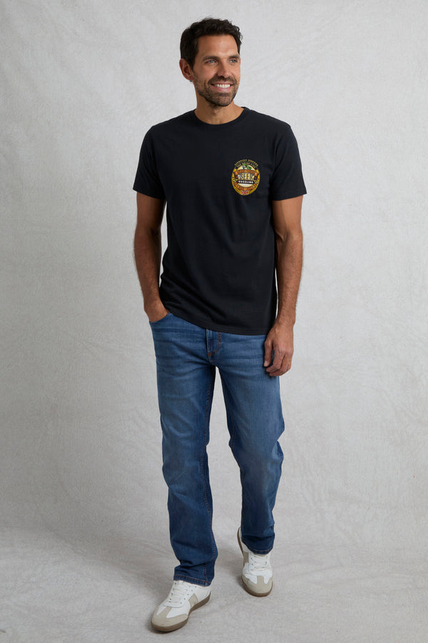 Cabano Weird Fish Beerguzzling T-Shirt Bk R Black