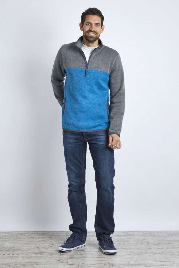 Cabano Weird Fish Berrick Recycled 1/4 Zip R Blue