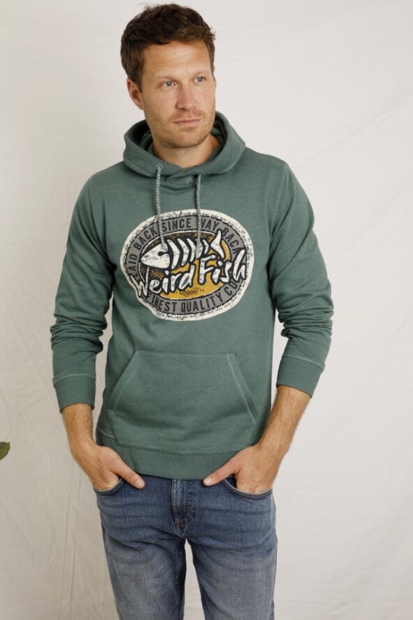 cabano Weird Fish Bryant Pop Over Hoody G R Green