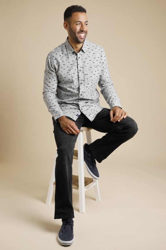 Cabano Weird Fish Elstow Organic Shirt R Grey