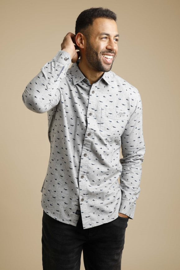 cabano Weird Fish Elstow Organic Shirt R Grey