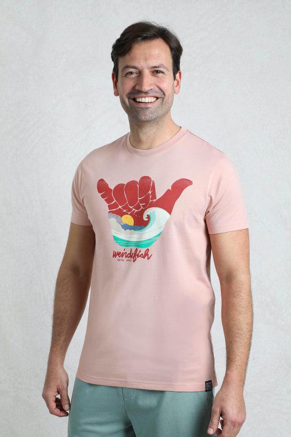 cabano Weird Fish Hang Loose T-Shirt P R Pink