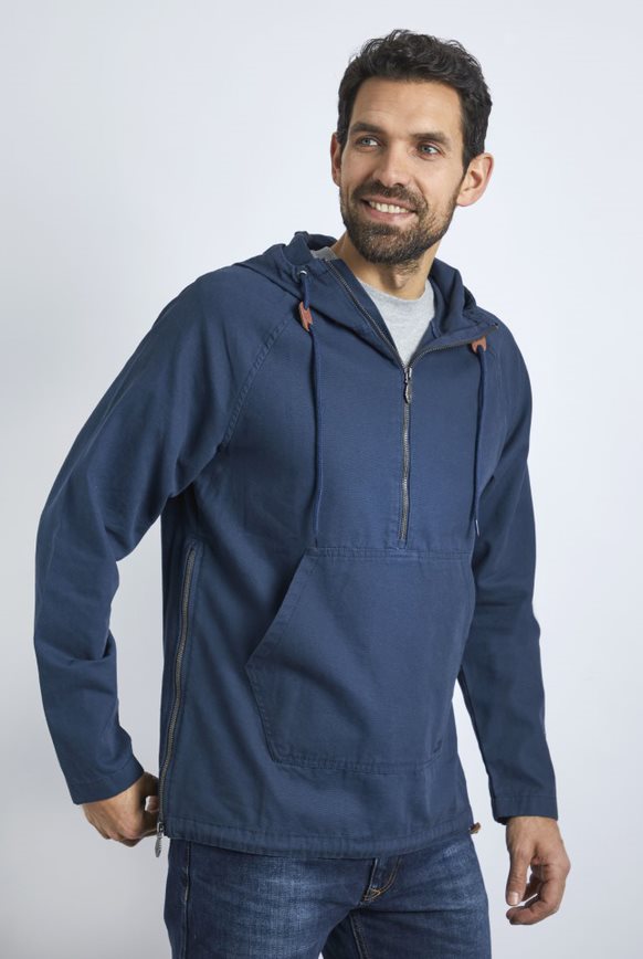 Cabano Weird Fish Hogarth Popover Jacket K Navy