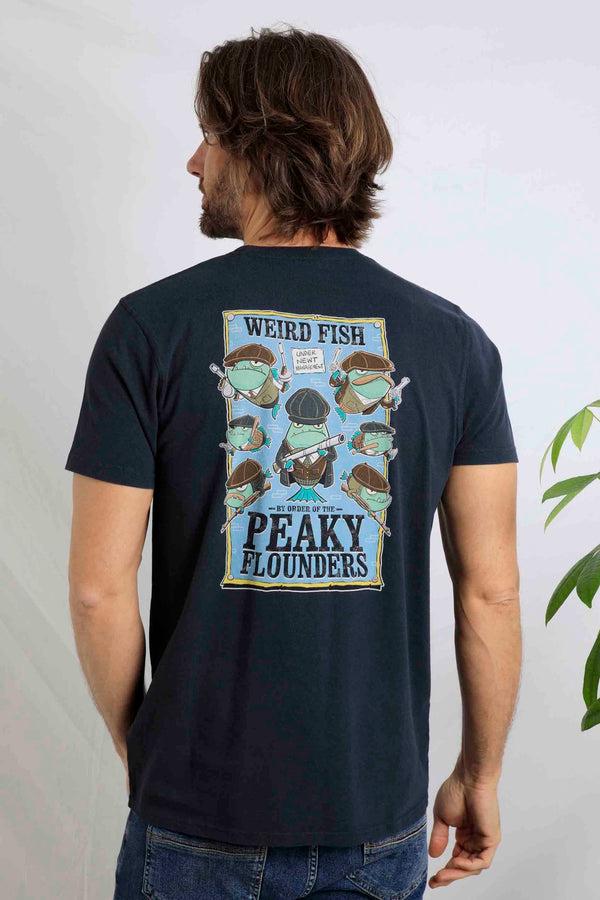 Cabano Weird Fish Peaky Flounders T-Shirt N R Navy