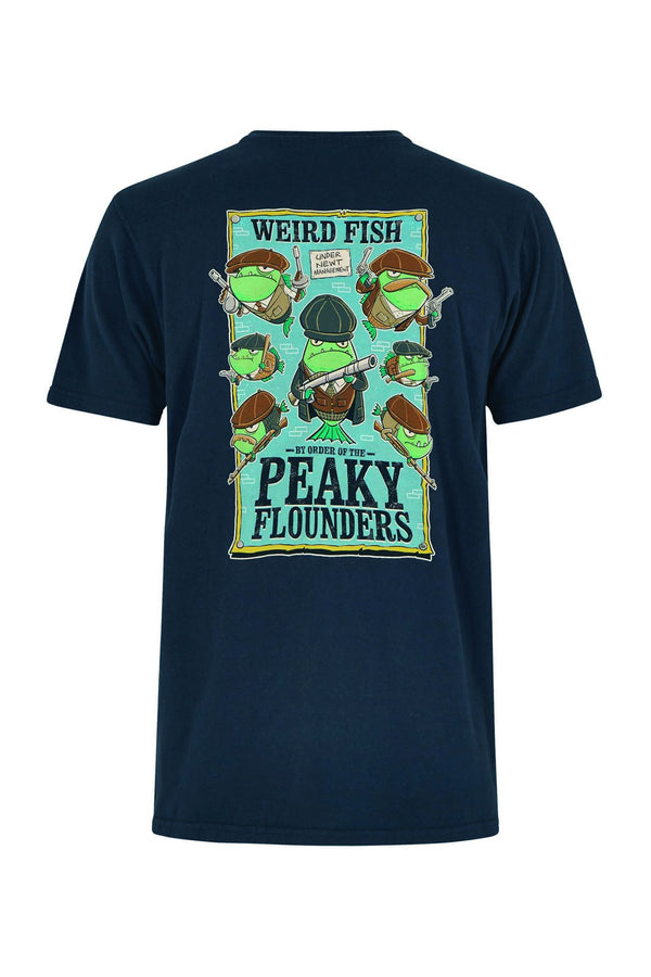 Cabano Weird Fish Peaky Flounders T-Shirt N R Navy